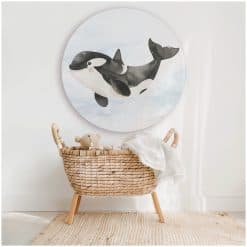 Muurcirkel groot Kinderkamer Onderwaterwereld Orka