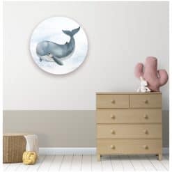 Kinderkamer muur met muurcirkel Walvis - onderwaterthema