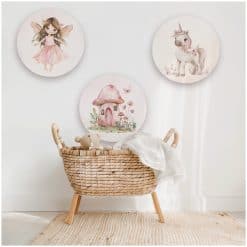 Kinderkamer met muurcirkel set fairy garden, elfjes, muurcirkel met elfjes