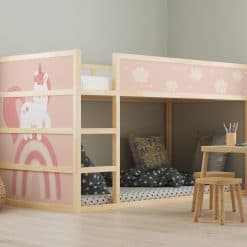 Ikea Kura Bed sticker met unicorn, eenhoorn sticker ikea bed