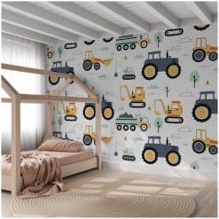 Kinderkamer jongensbehang tractor