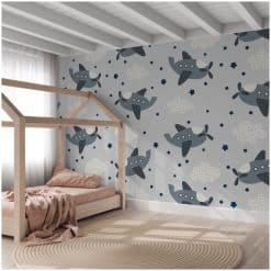 Kinderkamer behang met vliegtuigen