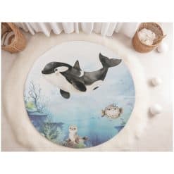 kinderkamer vloermat Deep Sea Cuties - vloermat met orka