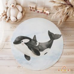 Babykamer met vloermat / vloerzeil /vloerkleed, kinderkamer vloerkleed, Orka