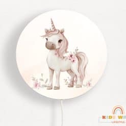 Kinderkamer wandlamp rond, elfje, unicorn, fairy garden