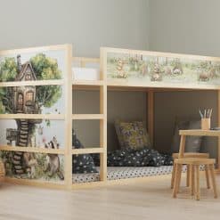 Ikea kura bed stickers boomhut bosdieren