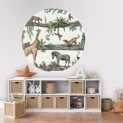 Amazing Animals, prachtig grote muurcirkel kinderkamer