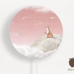 Ronde wandlamp kinderkamer, Fox on the Moon, kinderkamer verlichting
