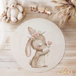 Kinderkamer en Babykamer, vloerkleed, vloervinyl. Fairy Garden, Elfje op schommel, speelkleed kinderkamer, speelmat kinderkamer, knoeimat kinderen