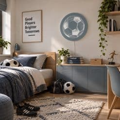 Jongenskamer verlichting voetbal, voetbal kamer, stoere jongenskamer met voetbal lamp