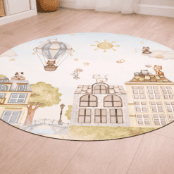 Vinyl Mat City Cats kinderkamer met vloerzeil