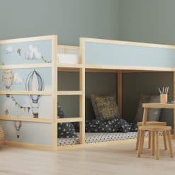 Ikea Kura bed, balloon bonanza stickers, luchtballonnen stickers