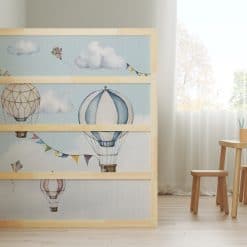 Ikea Kura bed, balloon bonanza stickers, luchtballonnen stickers