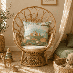 Stoel kinderkamer met sierkussen Fox Family