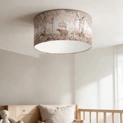 Bosdieren plafondlamp kinderkamer van Kikki Belle Bear King Brown, direct gemonteerd aan het plafond