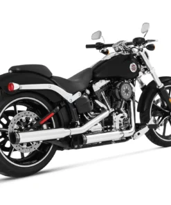 3" SOFTAIL SLIP-ONS BLACK WITH BLACK STRAIGHT END CAP - FITMENT 1