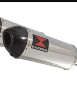 GPZ 500 S (EX500) 2-2 Exhaust Silencer Kit with 300mm Oval Black Stainless Carbon Tip Silencers