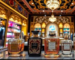 التصميم الداخلي لمتجر عطور عالمي في دبي مول يبرز التشكيلات الحصرية.