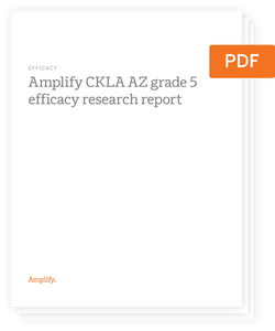 Pdf document icon titled "Amplify CKLA Literacy Research Report for Grade 5.