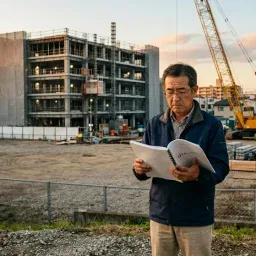 建築費高騰により賃貸マンション経営の収支を見直す土地オーナーのイメージ