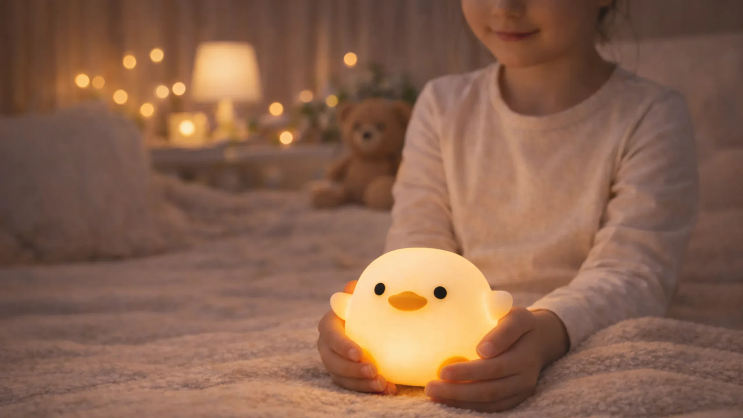 silikonove makke led nocne svetlo kacka pre dievca
