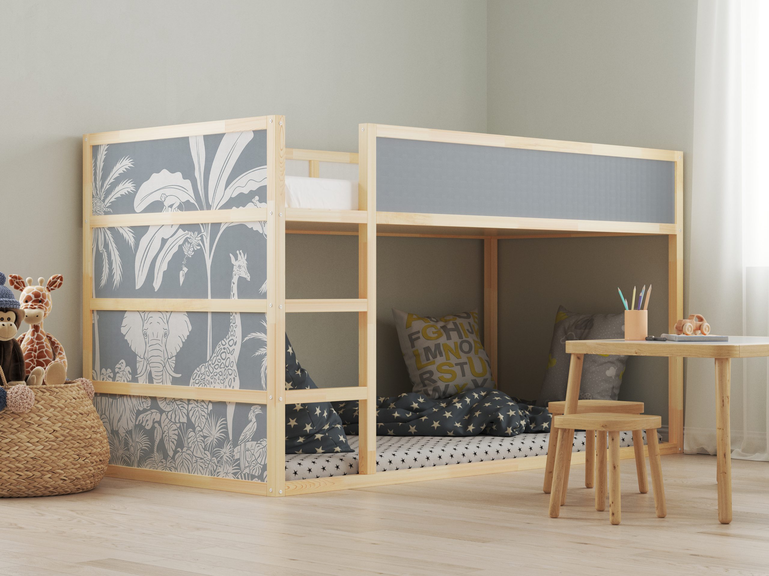 Ikea Kura Bed stickers Jungle - stickers voor je ikea bed