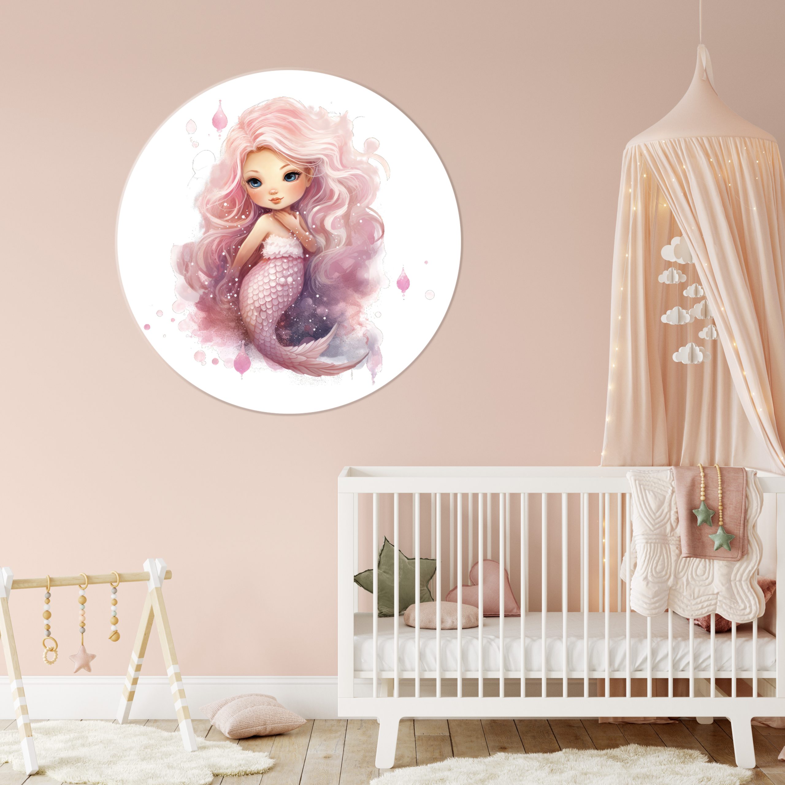 Kinderkamer muurcirkel Zeemeermin
