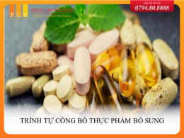 TRÌNH TỰ CÔNG BỐ THỰC PHẨM BỔ SUNG