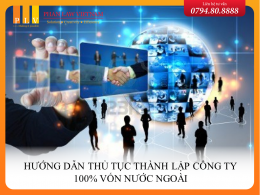 Hướng dẫn thủ tục thành lập công ty 100% vốn nước ngoài