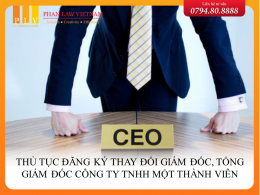 Thủ tục đăng ký thay đổi Giám đốc, Tổng giám đốc công ty TNHH một thành viên