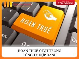 Tư vấn hoàn thuế GTGT trong công ty hợp danh