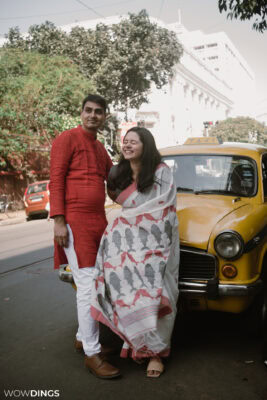 yellow taxi and couple