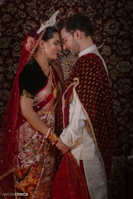 Bengali Bride and Italian groom, Cross culture wedding photography in kolkata by wowdings