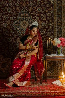 Bengali Bride portrait, Cross culture wedding photography in kolkata by wowdings