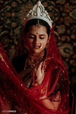 Bengali Bride portrait, Cross culture wedding photography in kolkata by wowdings