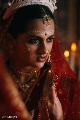 Bengali Bride portrait, Cross culture wedding photography in kolkata by wowdings