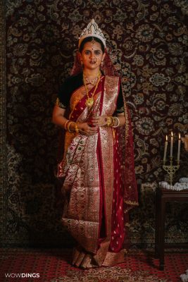 Bengali Bride portrait, Cross culture wedding photography in kolkata by wowdings
