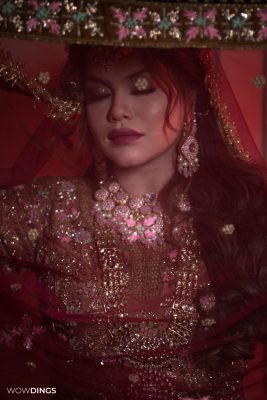 muslim bride in traditional Islamic attire