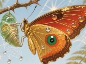 破茧札记，当褶皱的翅羽在晨露里舒展成星图​