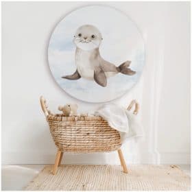 Muurcirkel groot Kinderkamer Onderwaterwereld Zeehond