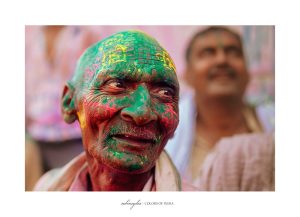 Portraits of a color smeshed face in Vrindavan
photographed by: Subinoy Das