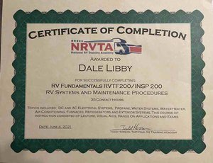 NRVTA Certificate