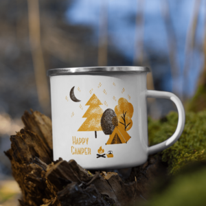 Happy Camper Enamel Mug