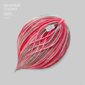 Де-дреды крючковые розовые с зеленым.