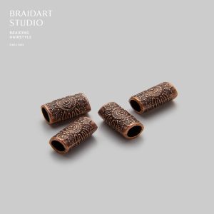 Бусинка для кос медная этническая.