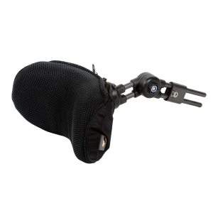 Contoured adjustable headrest for wheelchair providing postural support for children and adults