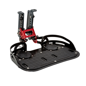 Footbox accessory fitted to a wheelchair, providing secure lower leg and foot support