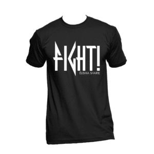 Élishia Sharie store merch - FIGHT! Unisex Tee (White/Black) - Black