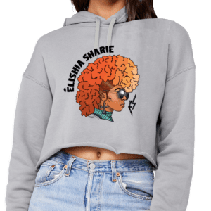 Élishia Sharie store merch - Phoenix Rises grey cropped hoodie