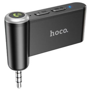 Receptor Bluetooth para Carro Hoco E58 Magic Music - Adaptador AUX 3.5mm Inalámbrico con Micrófono para Música y Llamadas
